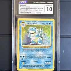 CGC 10 Blastoise Holo 003/034 Trading Card Game Classic 2023 English Pokemon TCG - Image 1