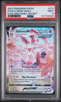 SYLVEON VMAX 212/203 PSA 9 EVOLVING SKIES ALTERNATE ART POKEMON CARD ENGLISH - Image 1