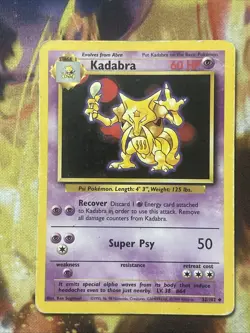 Pokemon TCG Kadabra Base Set 32/102 Regular Unlimited Uncommon MP - Image 1