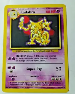 Pokemon TCG Kadabra Base Set 32/102 Regular Unlimited Uncommon - Uncirculated - Image 1