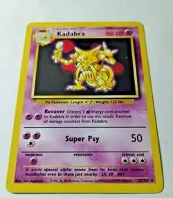 Pokemon TCG Kadabra Base Set 32/102 Regular Unlimited Uncommon - Uncirculated - Image 2