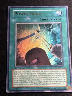 Power Bond Yu-Gi-Oh TCG Card CRV-EN037 Ultra Rare Holo 1st Edition Light Play LP - Image 1