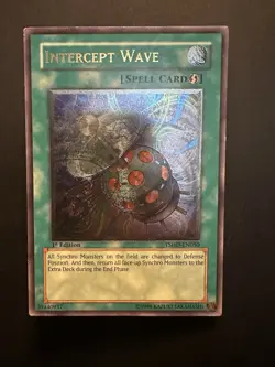 Yugioh Intercept Wave TSHD-EN050 1ST Edition Ultimate Rare Lightly Played - Image 1