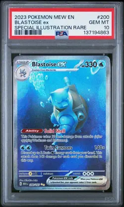 2023 POKEMON MEW EN-151 SPECIAL ILLUSTRATION RARE #200 BLASTOISE EX PSA 10 - Image 1
