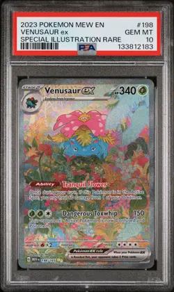 VENUSAUR EX PSA 10 2023 POKEMON MEW EN #198/165 SPECIAL ILLUSTRATION RARE - Image 1