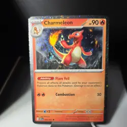Charmeleon 008/091 Paldean Fates Cosmos Holo Rare No Swirl - Image 1