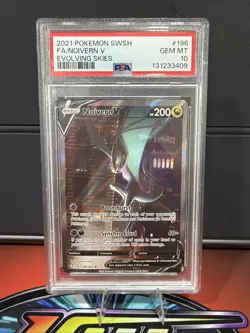 2021 POKEMON SWORD & SHIELD EVOLVING SKIES #196 FULL ART/NOIVERN V PSA 10 - Image 1