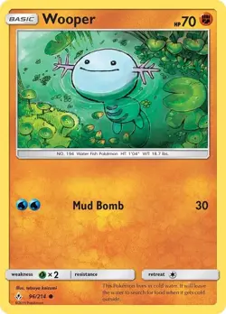 Pokemon WOOPER Sun & Moon Unbroken Bonds 96/214 NM/Mint PACK FRESH - Image 1
