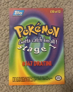 1999 Topps Pokemon Movie Edition TCG Dratini - Blue Logo E10 of 12 Non Holo - Image 2