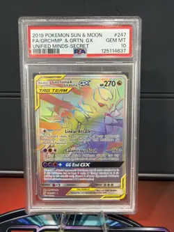 2019 Pokemon Sun Moon Unified Minds Garchomp Giratina GX #247/236 PSA 10 - Image 1