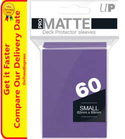 Ultra PRO Small MATTE Deck Protector Sleeves Card Size PURPLE 60ct 62 x 89mm - Image 1