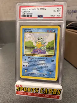 1999 Pokemon German Schiggy 1st First Edition 63/102 PSA 8 Squirtle - Image 1
