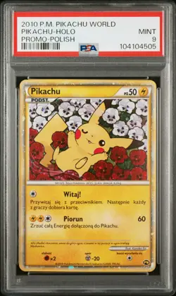 2010 POKEMON WORLD COLLECTION POLISH-DO NOT USE PIKACHU-HOLO PSA 9 - Image 1