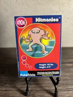Pokemon Poketrivia Hitmonlee #106 / Mewtwo Strikes Back Movie Scene No. 8-NM! - Image 1