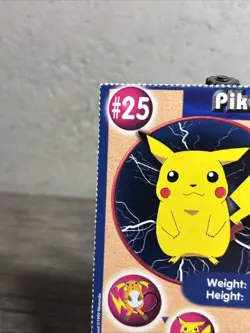 Pikachu 1999 Original 151 Pokemon Burger King PokeTrivia Trading Card #25-NM! - Image 2