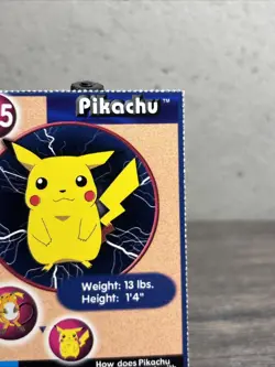 Pikachu 1999 Original 151 Pokemon Burger King PokeTrivia Trading Card #25-NM! - Image 3