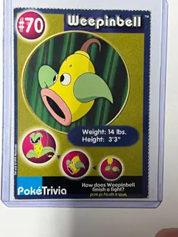 Vintage Rare 90s Weepinbell Mewtwo Strikes Back Burger King Pokemon Movie Card - Image 1