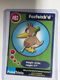 Pokemon - 1999 Burger King PokeTrivia Promo Card - FARFETCH'D #83 - Image 1