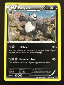 Pangoro 68/111 Pokemon Card Cracked Ice Holo XY Furious Fists 2014 LP - Image 1