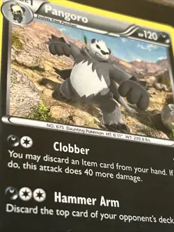 Pangoro 68/111 Pokemon Card Cracked Ice Holo XY Furious Fists 2014 LP - Image 2