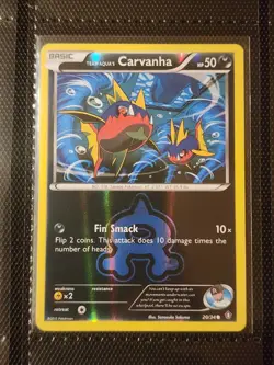 Team Aqua's Carvanha Reverse Holo 20/34 XY Double Crisis - Pokemon TCG - NM - Image 1