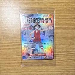 Bandai One Piece CCG Monkey.D.Luffy basketball Promo Holo Card US Voyage P-01 - Image 1