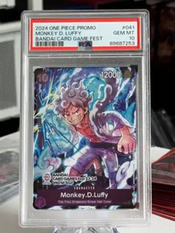 PSA 10 One Piece Monkey D. Luffy Bandai Card Game Fest 23-24 P-041 English - Image 1