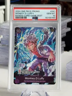 PSA 10 One Piece Monkey D. Luffy Bandai Card Game Fest 23-24 P-041 English - Image 1