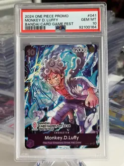 PSA 10 One Piece Monkey D. Luffy Bandai Card Game Fest 23-24 P-041 English - Image 1