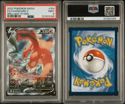 2022 POKEMON SWORD & SHIELD BRILLIANT STARS #154 FULL ART/CHARIZARD V PSA 9 - Image 1