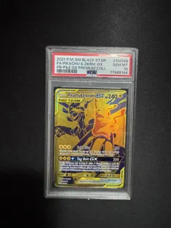 2021 POKEMON SM BLACK STAR PROMO #SM248 FULL ART/PIKACHU & ZEKROM GX PSA 10 - Image 1