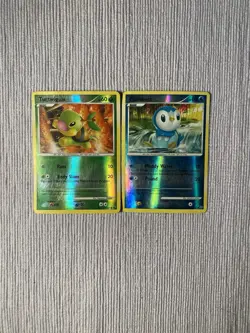 Pokemon TCG Piplup And Turtwig Reverse Holo Cards Platinum MP - Image 1