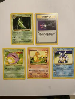 1999 Pokemon Base Set Shadowless - Lot of 5 Cards - NM Condition Charmander - Image 1