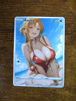 Beautiful Waifu Card - Asuna Beach - Goddess ACG Custom DIY Fan Art Card - Image 1