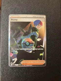 Penny 239/091 Special Illustration Rare Paldean Fates Pokemon Card NM - Image 2