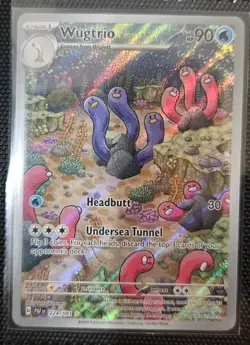Wugtrio Illustration Rare Pokemon Card Scarlet Violet Paldean Fates 224/091 NM/M - Image 1