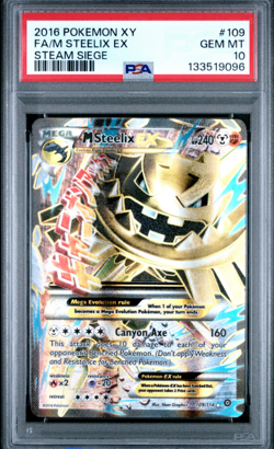 PSA 10 M Steelix EX 109/114 Pokemon XY Steam Siege 2016 Holo Ultra Rare - Image 1