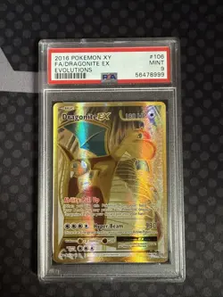 2016 Pokemon XY Evolutions Dragonite EX (Full Art) 106/108 Holo PSA 9 - Image 1