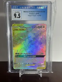 Hidden Fates Moltres Zapdos Articuno GX 69/68 Secret Rainbow Pokemon Cgc 9.5 - Image 1