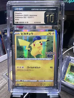 Pokemon TCG Japanese Rare Pikachu 028/071 Pokemon Go Stamped CGC Pristine 10 - Image 1