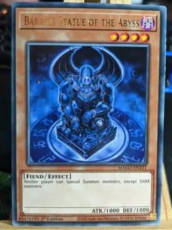 Barrier Statue Of The Abyss MAGO-EN111 Gold Rare LP/NM Yugioh Cards - Image 1