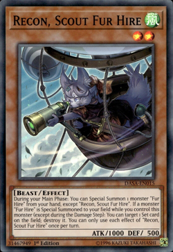 Recon, Scout Fur Hire - Super Rare 1st Edition DASA-EN015 - LP - YuGiOh - Image 1