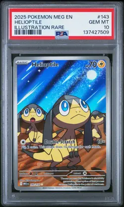 2025 Pokemon MEG EN Helioptile 143/132 Illustration Rare PSA 10 (509 - Image 1