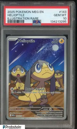 2025 Pokemon MEG EN Illustration Rare #143 Helioptile PSA 10 GEM MINT - Image 1