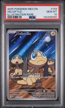 2025 Pokemon MEG EN Helioptile 143/132 Illustration Rare PSA 10 - Image 1