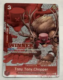 2024 One Piece Tony Tony Chopper Winner OP04-010 Promo (3x) Cards Foil English - Image 5