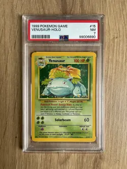 1999 Pokemon Card TCG Venusaur Holo 15/102 #15 PSA 7 Base Set Unlimited - Image 1
