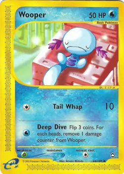 Wooper 66/147 Aquapolis Non Holo Near Mint Condition Pokemon Card Vintage - Image 1
