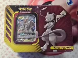 2019 Pokemon Tag Team Mewtwo & Mew GX Power Partnership Tin Promo Factory Sealed - Image 3