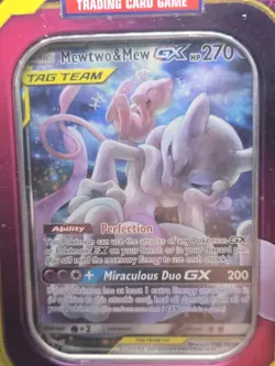 2019 Pokemon Tag Team Mewtwo & Mew GX Power Partnership Tin Promo Factory Sealed - Image 4